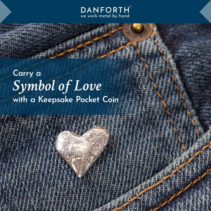 DANFORTH - Vilmain Original Heart Pocket Charms/Coins, Pewter, Made in USA, Gift Bag (Pack of 10) - Image 2
